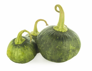 Green pumpkin isolated on the white background