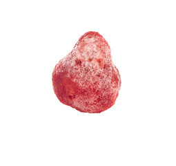 Strawberry frozen strawberries on white background.