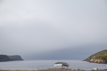 Boat Gazebo and White Canoe - 168009138