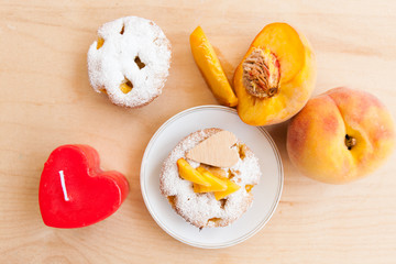 Cupcakes with peach