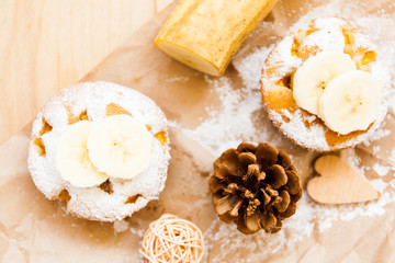 Cupcakes with peach