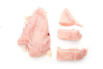 Raw chicken fillet breast isolated on white background.