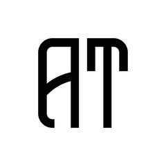 initial letters logo at black monogram square rounded shape vector