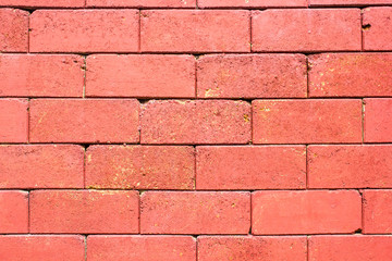 Red brick wall pattern texture background.