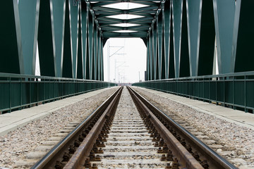 Railroad over a railway bridge