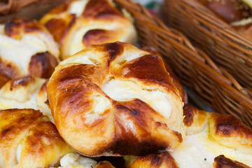 freshly sweet scones with cottage cheese