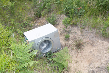 washing machine give up and throw in nature