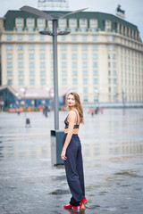 Fototapeta premium girl posing on the street