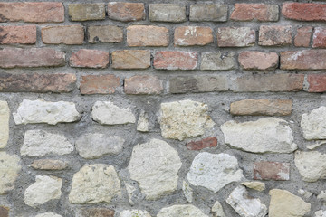 Divided brick and stone wall texture