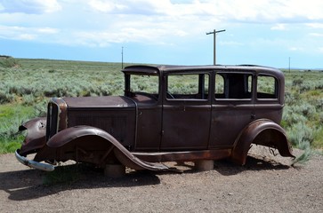 abandoned route 66 vehicle