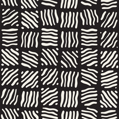 Seamless freehand pattern. Vector abstract rough lines background. Hand drawn strokes.
