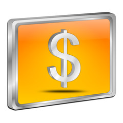 Button with Dollar sign - 3D illustration