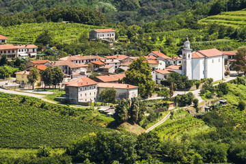 Villages at Goriska Brda, Slovenia. - obrazy, fototapety, plakaty