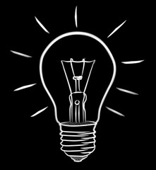 Hand-drawn lightbulb sketch