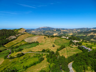 Fototapeta na wymiar San Leo - Countryside view from the Fortress