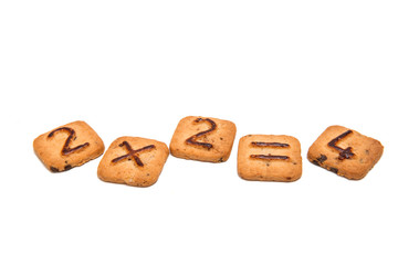 Biscuits with numbers isolated