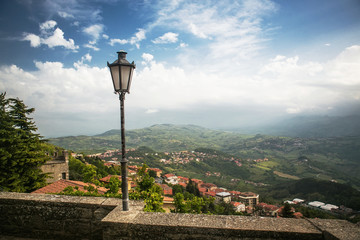 View of the valley from Mount Monte Titano. San marino