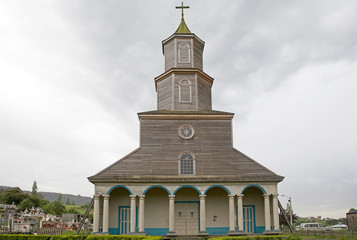 Fototapeta na wymiar Church of Nercon, Chiloe Island, Chile
