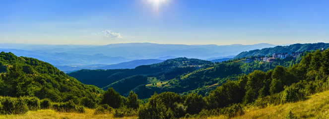 Naklejka na ściany i meble Beautiful mountain panorama in the Balkans on a summer day