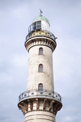 old lighthouse from Warnemuende by the sea