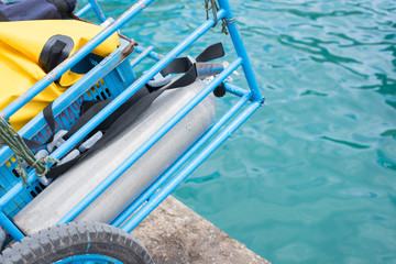 Oxygen tank for diving