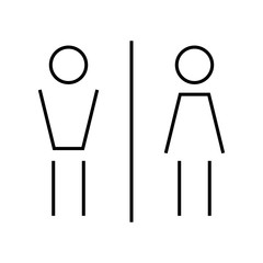 toilet black shape line sign icon set
