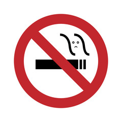 no smoking with face emoticon sign icon