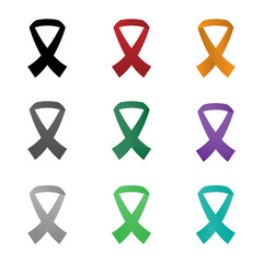 awareness ribbon icon set