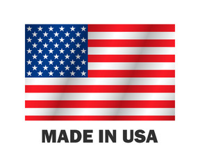American flag, made usa vector illustration stylish design