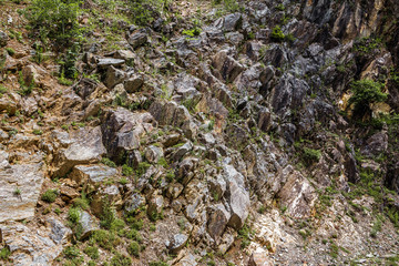 Outdoors background of natural rock and stone in mountains
