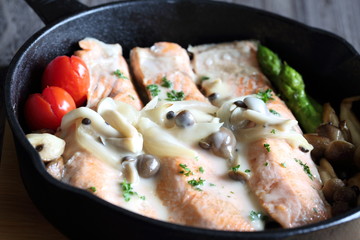 サーモンソテー　Sauteed salmon