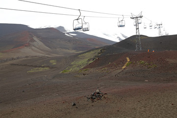 Chair lift on the Osorno Volcano, Chile