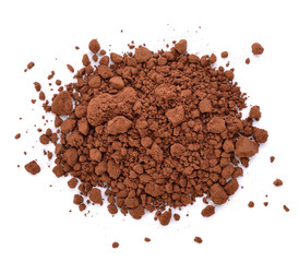 cocoa powder isolated on white background