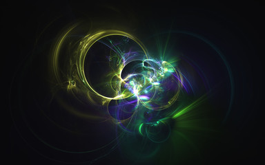 3D rendering abstract fractal light background
