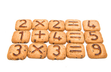 Biscuits with numbers isolated