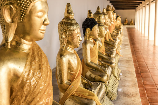 Buddha images  Seated Buddha image in Thailand.