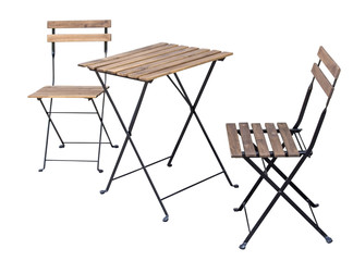 table and chairs on white