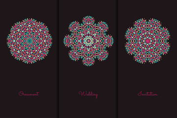 Vector elements for design template. Ornate decor for invitations, greeting cards, certificate, labels, badges, tags.