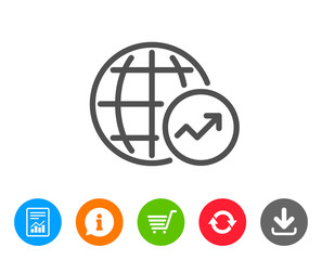 World Statistics line icon. Chart sign.