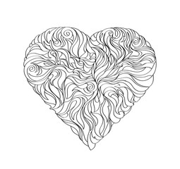 Black heart on white background