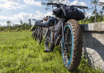 fatbike with bikepacking and usual bikes