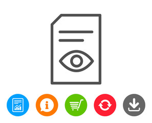 View Document line icon. Open File sign.