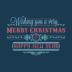 New Year card. Holiday colorful decor. Lettering 