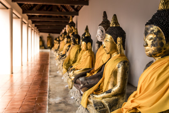 Buddha images  Seated Buddha image in Thailand.