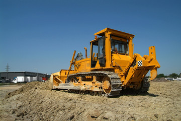 Obraz premium Bulldozer on construction site