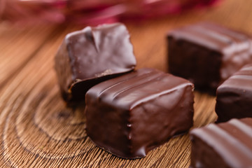 Chocolate souffle candy bird's milk