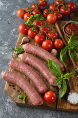Natural raw sausages