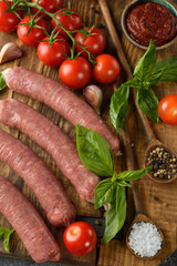 Natural raw sausages