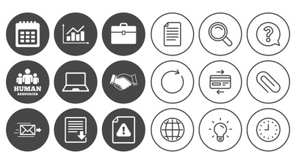 Office, documents and business icons.