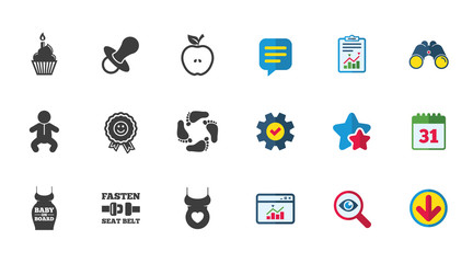 Pregnancy, maternity and baby care icons.